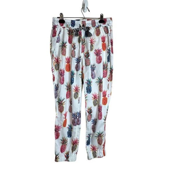 J. CREW x Ratti Rainbow Pineapple Print Seaside Beach Jogger Pants Women’s 2 - Picture 3 of 16
